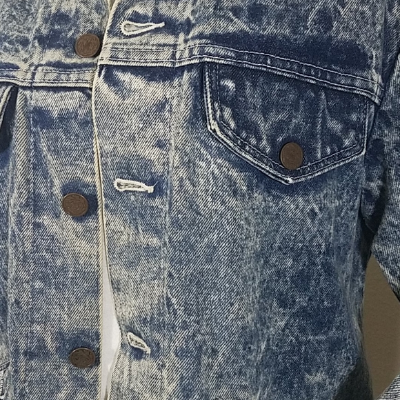 No Excuses Women's Vtg Acid Stone Wash Jean Jacket - Picture 3 of 15
